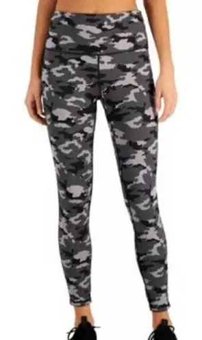 Ideology Spyder Active 7/8 Length Leggings Black Camo Sports Gym Yoga Workout S