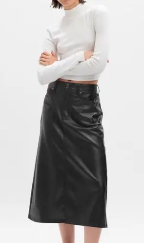 Gap NWT  Vegan Leather Midi Skirt