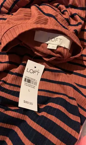 Loft Striped Henley Midi Dress