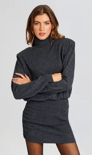 Ser.o.ya Alexandria Sweater Dress Large Gray Turtleneck Blouson Long Sleeve