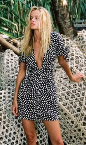 Faithfull the Brand Blue Vintage Bloom Birgit Mini Dress Sz.US6 NWT