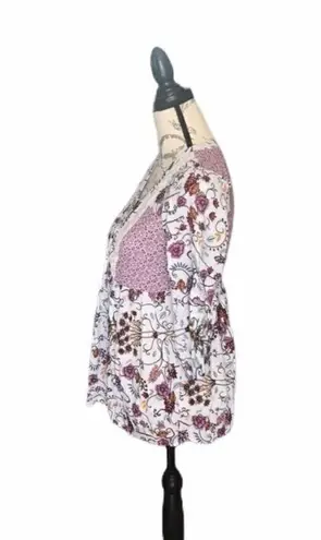 Absolutely Famous 3/15 BoHo blouse size small floral