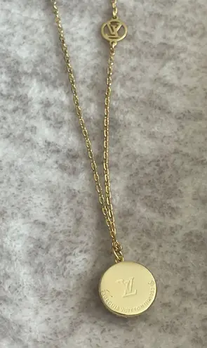 Reworked designer button necklace Gold