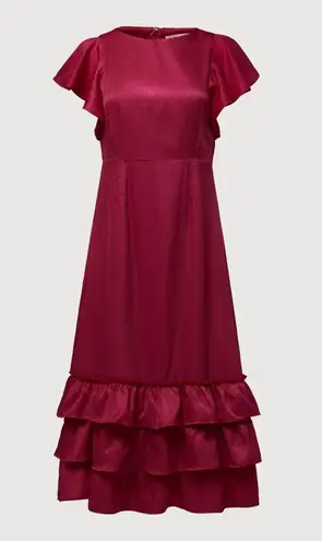 Rachel Parcell Flutter Sleeve Ruffle Midi Dress