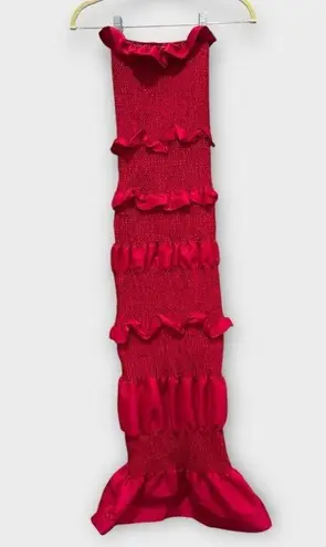 ORIRE Nama Smocked Ruffle Strapless Maxi Dress Size US/2 Pink