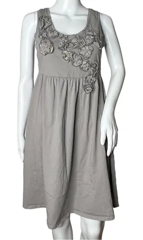 Garnet Hill Womens Florette Tank Dress Gray Fit & Flare Sleeveless Scoop Neck