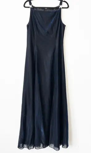 Betsy and Adam Vintage Blue Shimmer Evening Gown Size 10