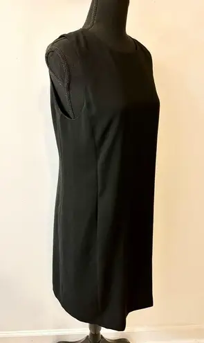 Vince  Leather Trim Strapping Dress in Black Size 10