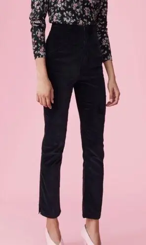 Rebecca Taylor NWT Soft Black High Waisted Velvet/Velveteen Pants Size 6