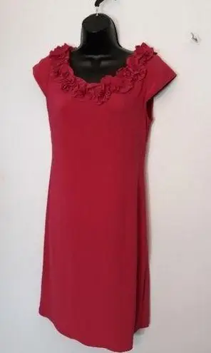 MSK pink ruffle shift dress Size 4