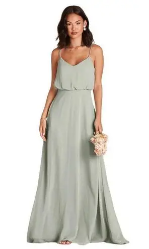 Birdy Grey Gwennie Chiffon Dress Bridesmaid V Neck Blouson Sage Green Medium