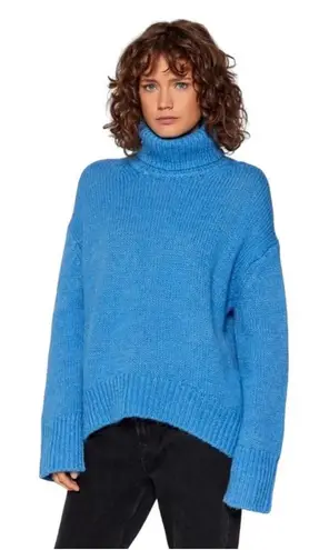 NWOT Samsoe Samsoe Molli Wool & Alpaca Blend Turtleneck Sweater in Lichen Blue S Size M