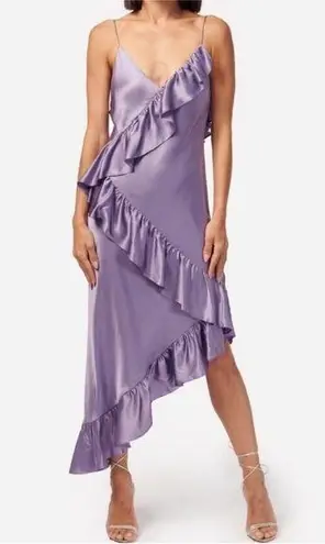 Cami NYC Dua Silk Dress Lavender Ruffle Dress NWOT