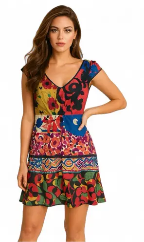 Moulinette Soeurs Floral Silk Mini Dress - Size 8
