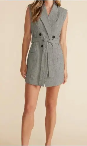 Jason Wu - Linen Sleeveless Blazer Wrap Dress Button Front, NWT Size M