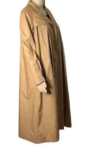 Vintage Tres Elle Womens Full Length Trench Coat Jacket Tan Brown Size 9 10