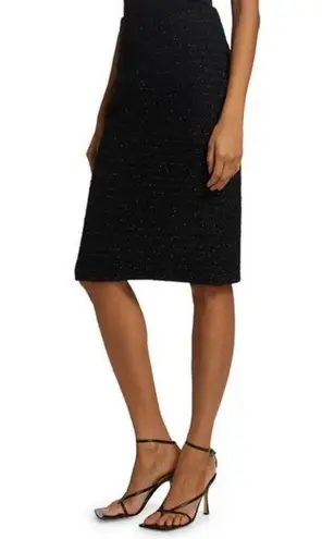 St. John ππ Sequin Tweed Knit Pencil Skirt ~ Black 6 NWOT