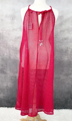 Haute Hippie Crochet Cover Up Womens XLarge Beach Swim Vacation Festival Magenta