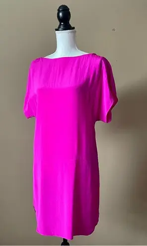 Milly  | Silk Fuchsia Pink Plunging Back Dress Sz 8