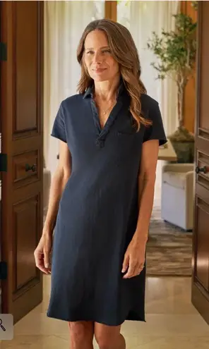 Frank & Eileen Lauren Polo Dress size Large British Royal Navy Heritage Jersey L Black