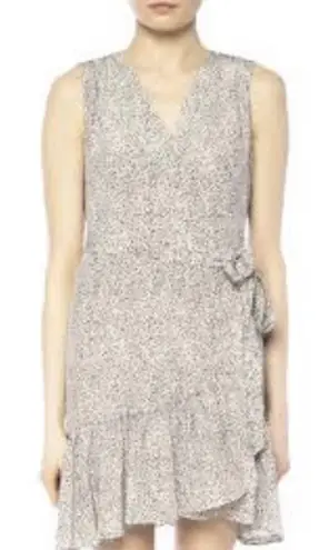 All Saints Rene Leodot Pink Leopard Print Wrap Dress Size 2 100% Silk Coquette