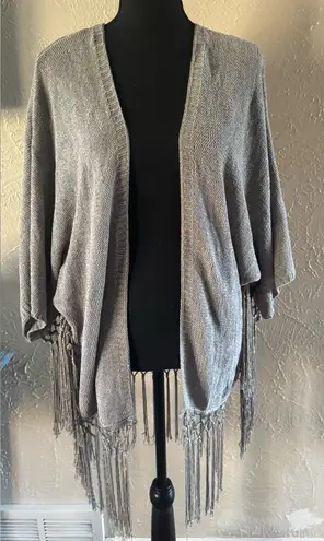 🤍BETTY & CO. Tassel Fringe Knit Shawl Wrap🤍 ~One Size Gray Size undefined