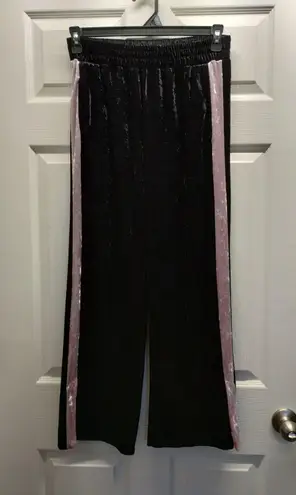 JOE B by Joe Benbasset Size Medium Y2K Crushed Velvet Black & Pink Track Pants
