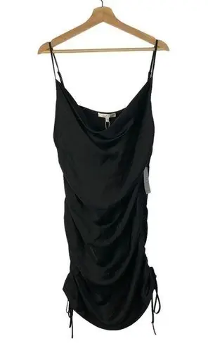 WAYF Black Cinched Side Mini Slip Dress XL
