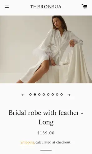 Bridal Robe With Feathers White Size L