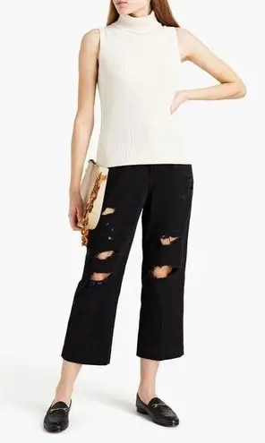 Frame Le Tomboy Ripped Twill Trousers size 24 NWT (b38.4)