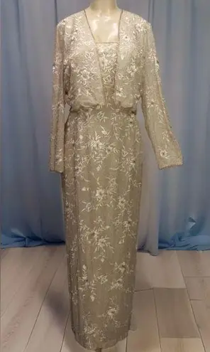 😍Absolutely Stunning Vintage Beaded Silk Montage Collection by Mon Cheri 20 Set White Size undefined