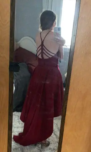 Speechless maroon prom dress