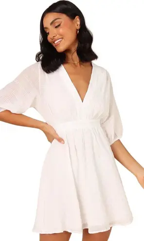 Petal and Pup Quinnie Balloon Sleeve Mini Dress Women's Large White Party Bridal