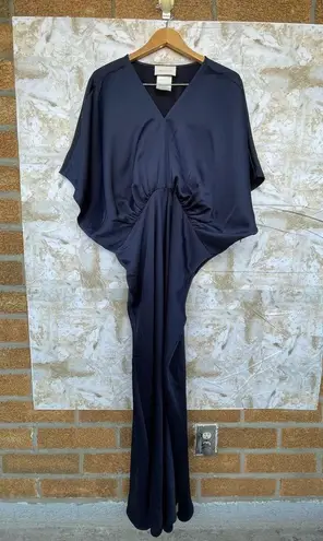 BHLDN Anthropologie Amelia Deep-V Satin Maxi Dress size 22 W