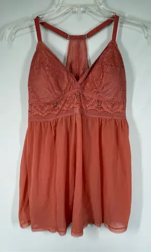 Auden Intimates Racerback Babydoll Nightgown Size Large Orange
