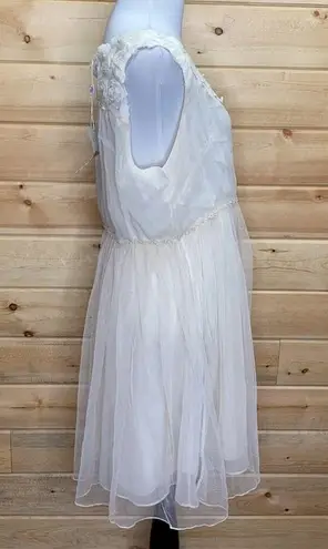 Pretty Angel Tulle Antique Off White Dress LG NWT