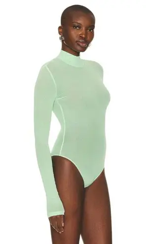 David Koma Long Sleeve Mesh Bodysuit in Mint UK 10 New Womens Long Sleeve Top Green Size 6