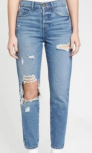 Abercrombie & Fitch A&F High Waist Distressed Mom Jeans