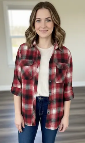 Vintage 1990s B.u.m. Equipment Flannel Button