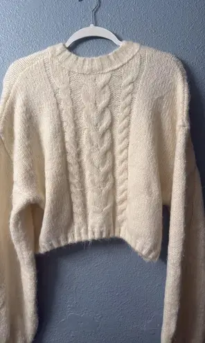 Free People Cropped Creme Cardi NWT