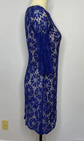 Jessica Howard Illusion-Sleeve Lace Sheath Dress 6