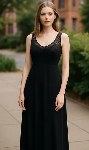 Susan Roselli Maxi Dress Size 6 Black Sleeveless Evening Party Gown