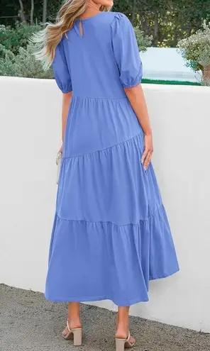 BTFBM women’s Midi swing flowy dress tiered cotton white Size S NWT