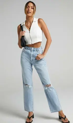 Rolla's Original Straight High Rise Jeans in Sunbleach Worn 25 Womens Denim Pant
