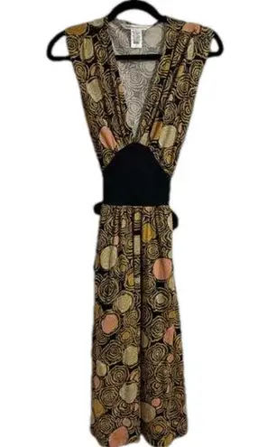 Diane Von Furstenberg  silk blend printed tie back dress vintage Y2K