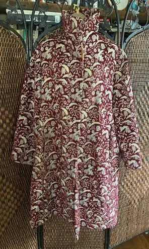 Size up to 3X//Vintage 70s Plus Size Tapestry Coat Red