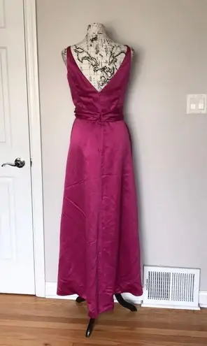 Jim Hjelm Occations Vintage Gown Fit Flare A-line Satin Wrap Draped Formal Evening Prom Colorful Coquette Retro Bright Slid Rockabilly Vintage Y2k