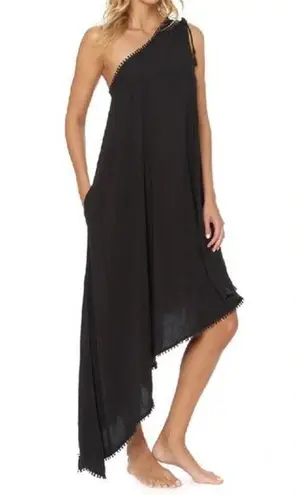 Red Carter Black One Shoulder Maxi Cover Up Dress S