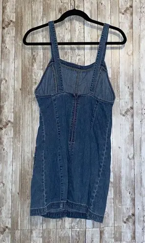 Gap Women's Vintage  Overall Denim Dress Jumper Light Wash Size Small Back Zipper