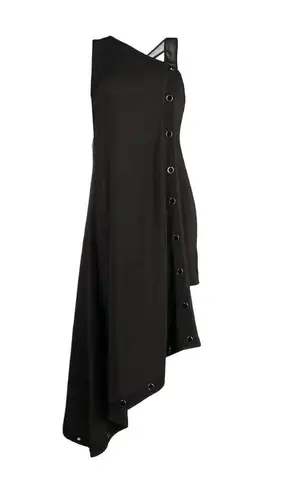 Just Cavalli NEW  Asymmetric Draped Midi Dress size 46 IT Black